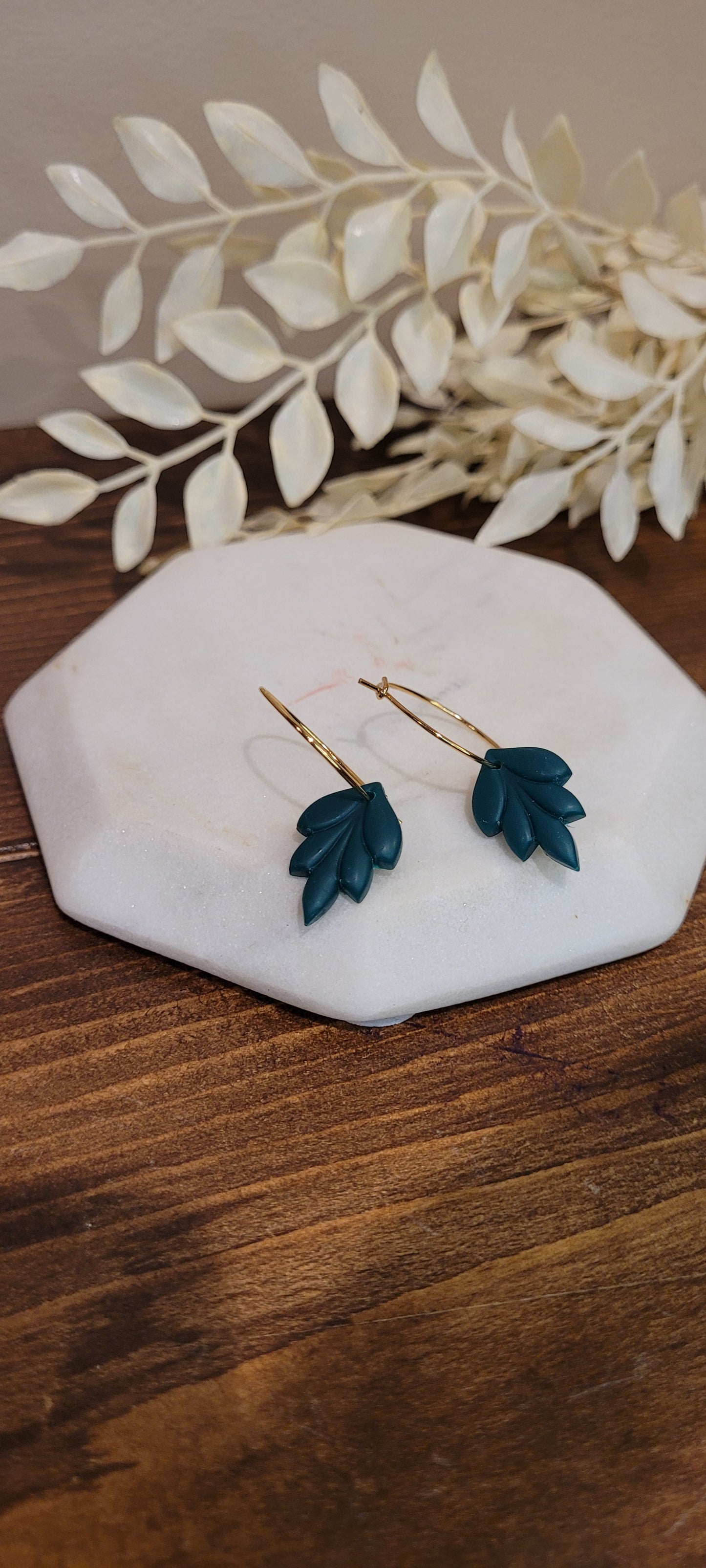 Hoops- Leaf, Stainless Steel