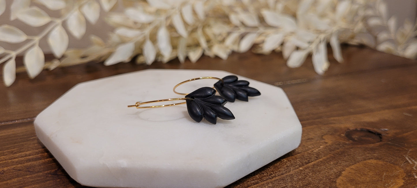 Hoops- Leaf, Stainless Steel